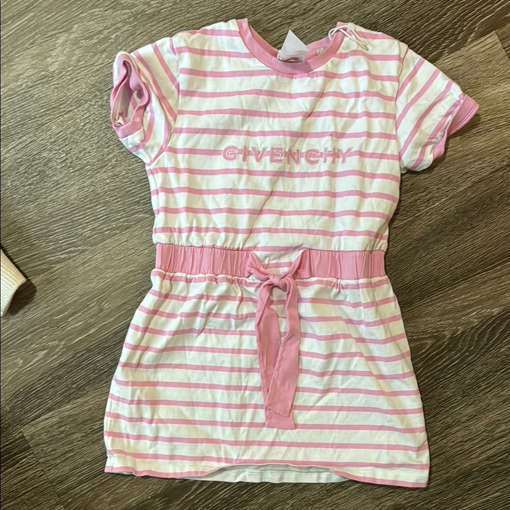 Authentic girls Givenchy Pink Striped Dress size 6